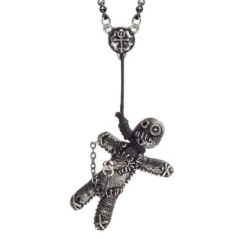 Voodoo Doll with Pin Folk Magic Pewter Pendant by Alchemy