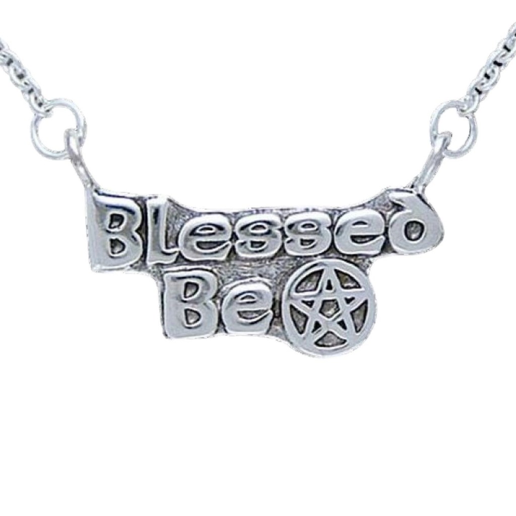 Blessed Be Wiccan Sterling Silver Pendant and Chain by Peter Stone