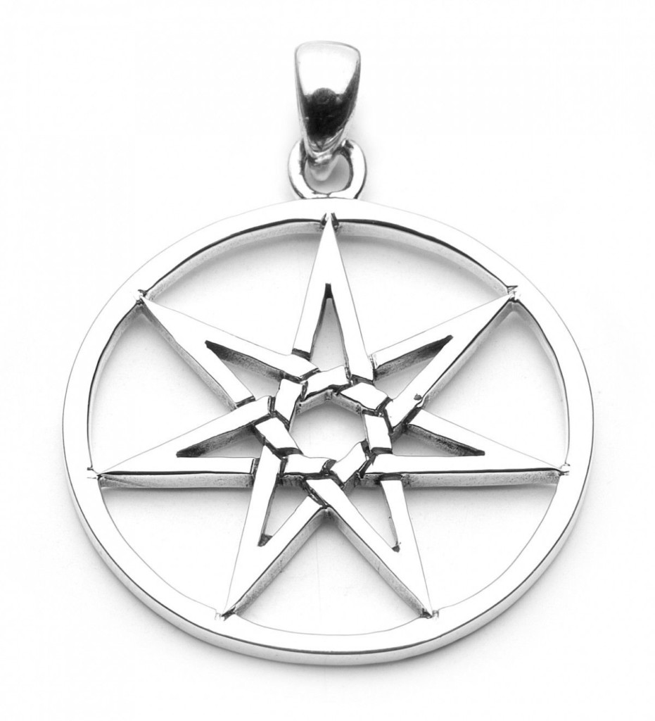 Elven Star Seven Pointed Septagram Sterling Silver Pendant by Peter Stone - Image 2