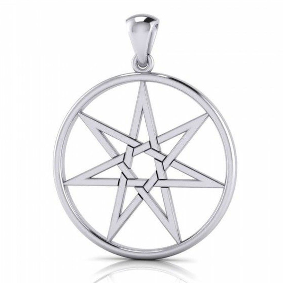 Elven Star Seven Pointed Septagram Sterling Silver Pendant