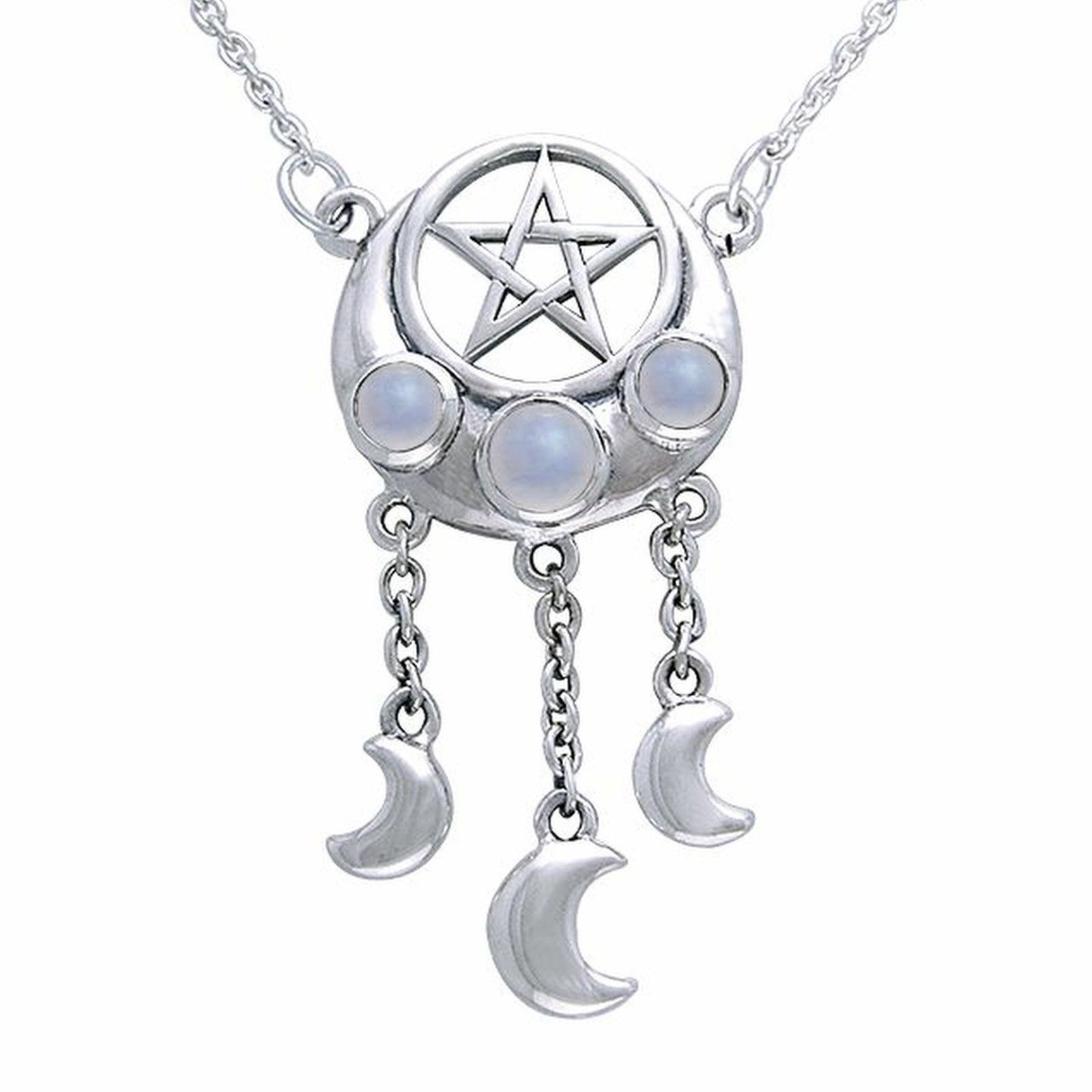 Pentagram and moon necklace