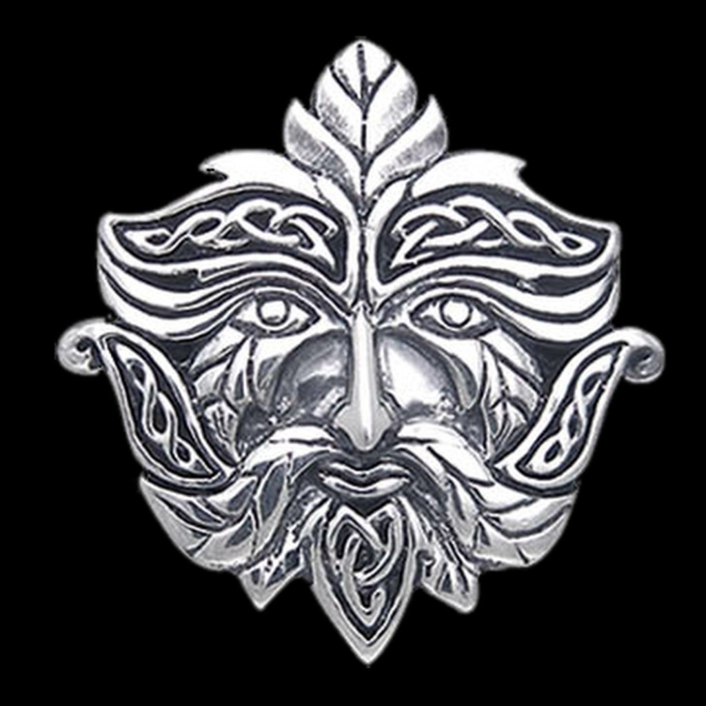 Green Man Nature Spirit Sterling Silver Pendant by Peter Stone - Image 3