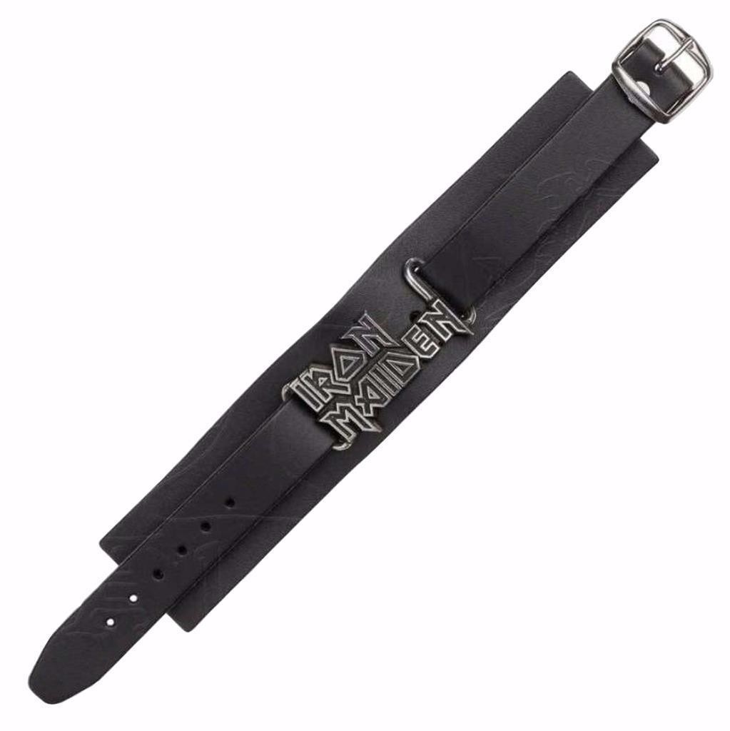 Iron Maiden Logo Leather and Pewter Wrist Strap by Alchemy Rocks - Image 2