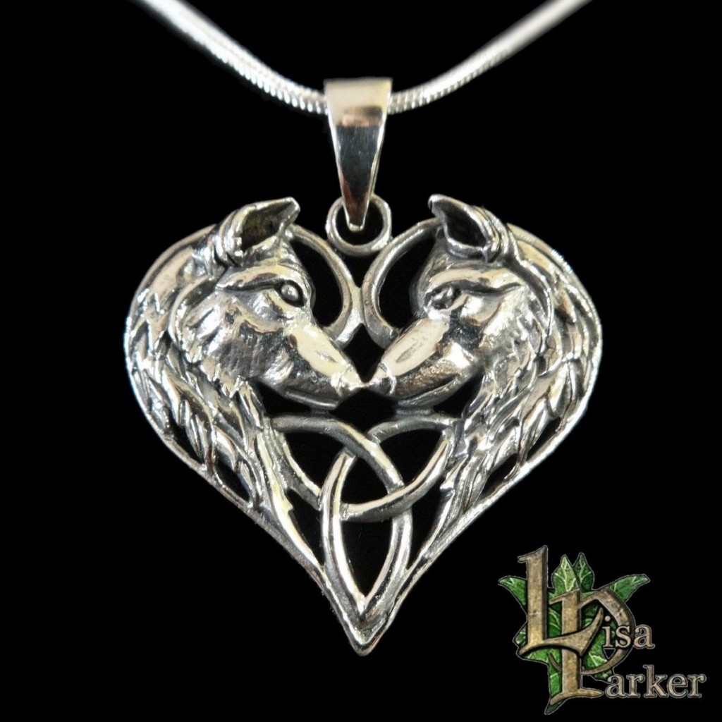 Wolf Heart Triquetra Sterling Silver Pendant