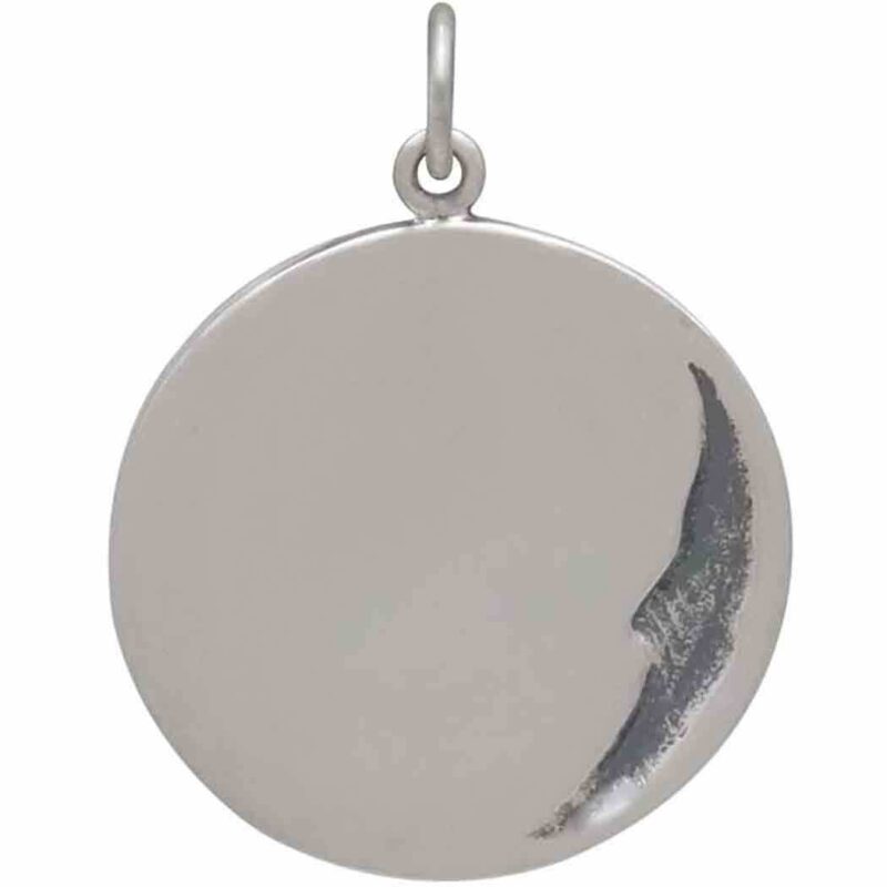 Celestial Sterling Silver Crescent Moon Pendant with Bronze Sun - Image 3