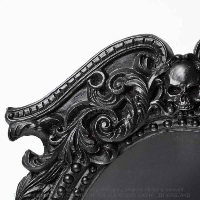 Masque of the Black Rose Gothic Ornate Mirror Wall Hanging or Table Top By Alchemy - Image 3