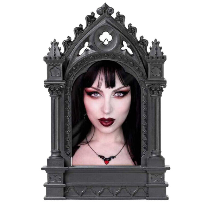 Cathedric Black Gothic Photo Frame Wall Hanging or Table Top By Alchemy