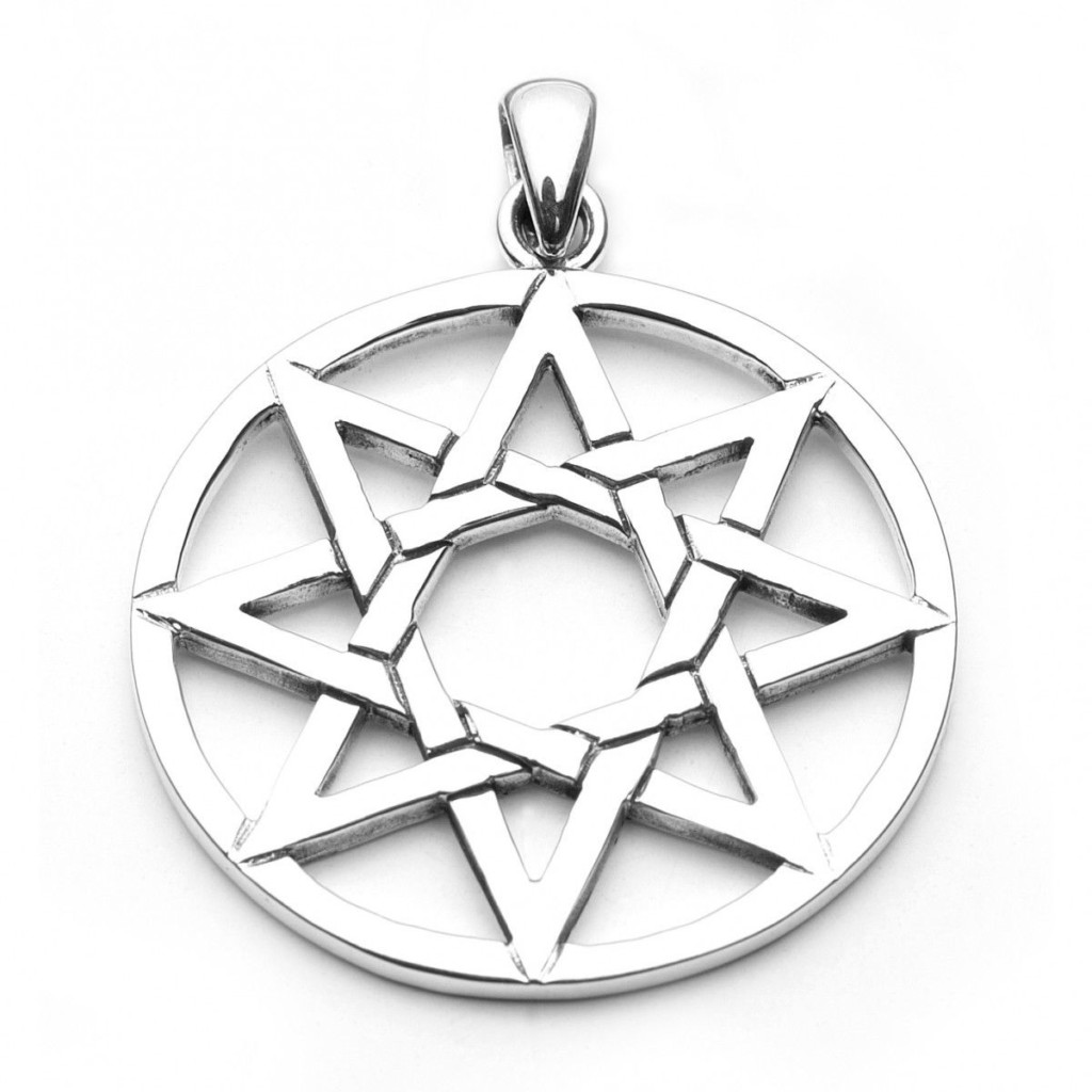 Octogram Eight Pointed Star Sterling Silver Pendant by Peter Stone