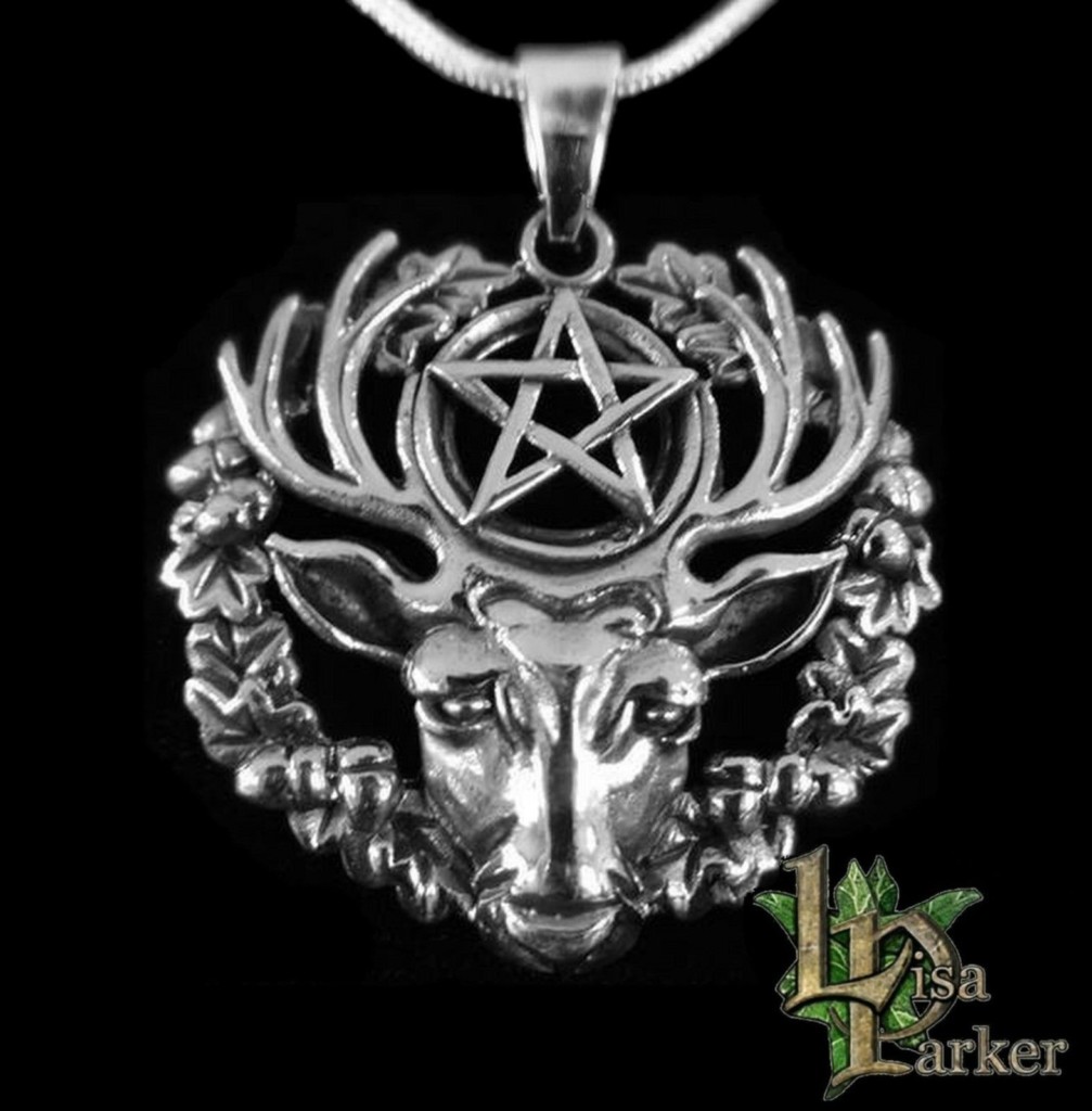 Hart of Wildwood Stag and Pentagram Sterling Silver Pendant