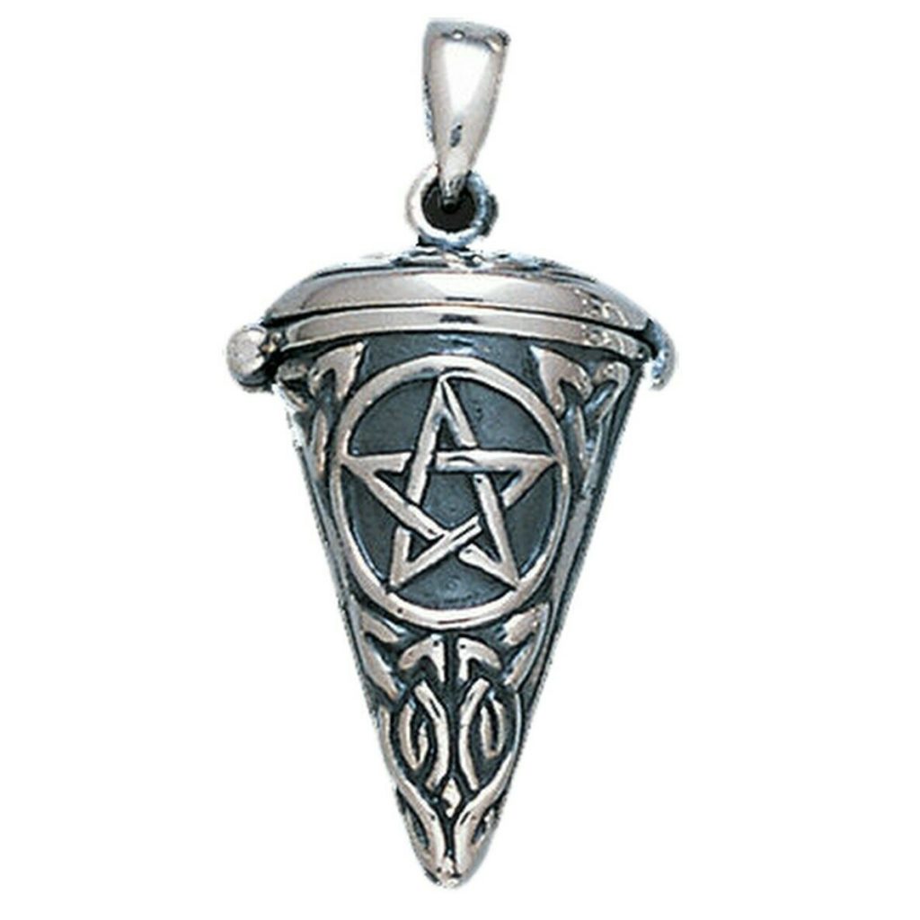 Opening Pendulum Sterling Silver Pendant with Pentacle by Peter Stone