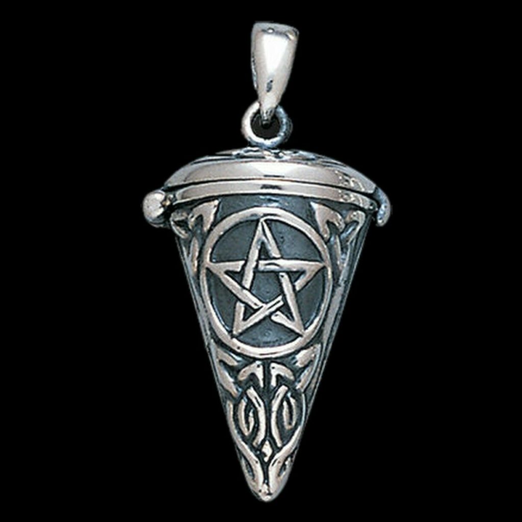 Opening Pendulum Sterling Silver Pendant with Pentacle by Peter Stone - Image 4