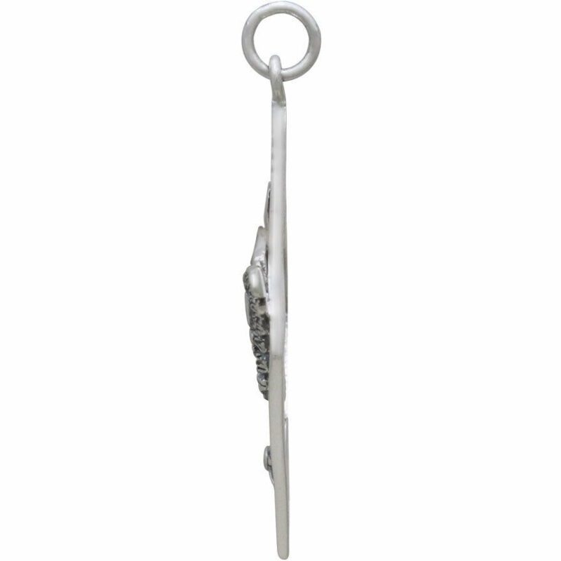 Sterling Silver Geometric Moth Pendant With Moon and  Stars - Image 3
