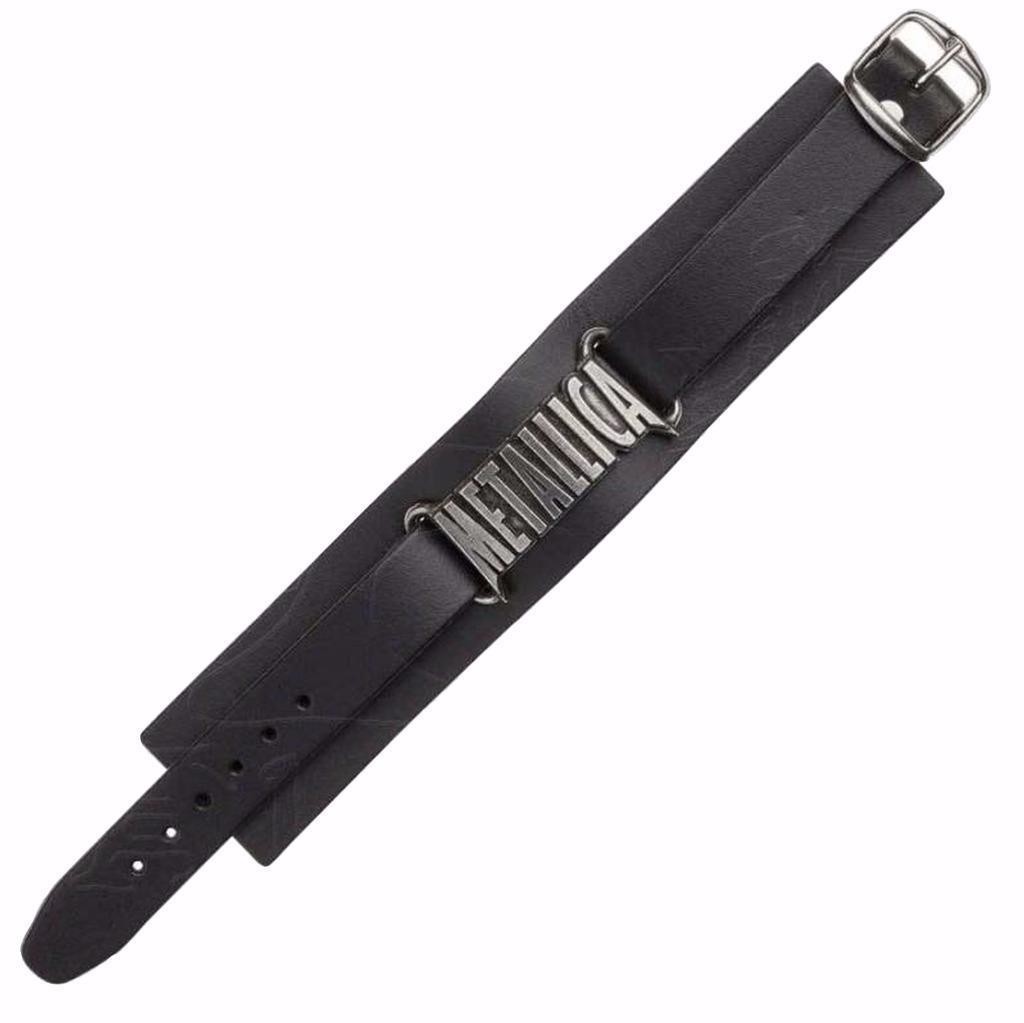 Metallica Logo Leather and Pewter Wrist Strap by Alchemy Rocks - Image 3