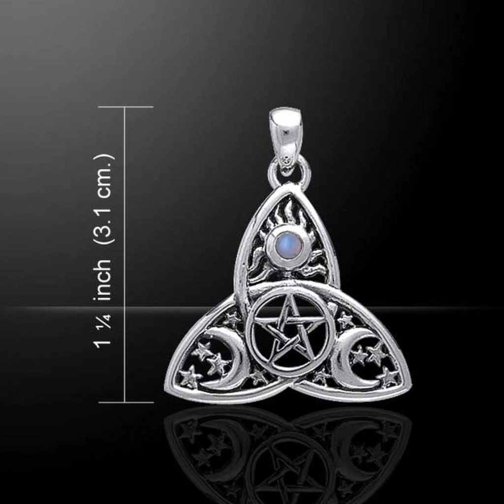 Magick Moon Triquetra Triple Goddess Sterling Silver Pendant by Peter Stone - Image 2