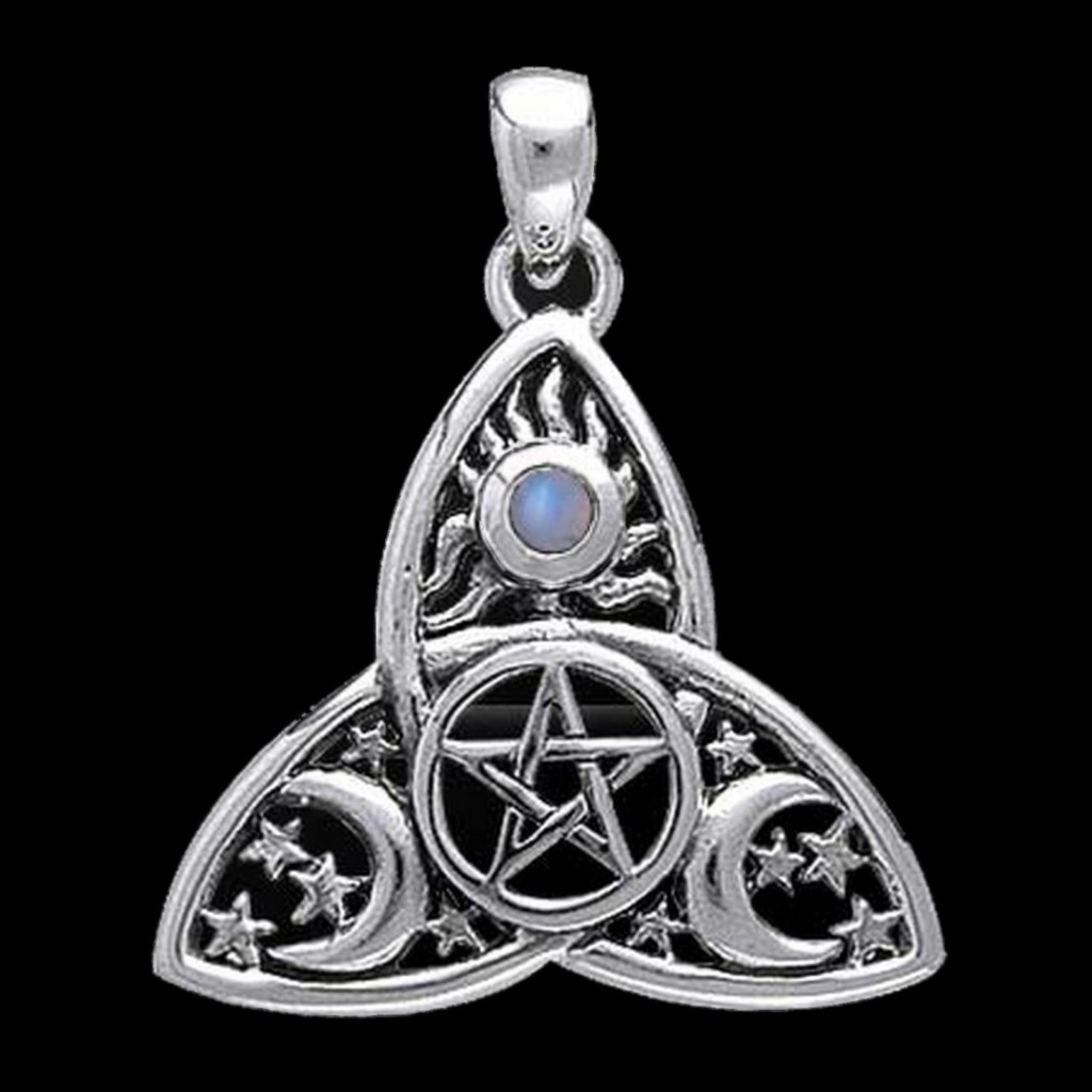 Magick Moon Triquetra Triple Goddess Sterling Silver Pendant by Peter Stone - Image 3