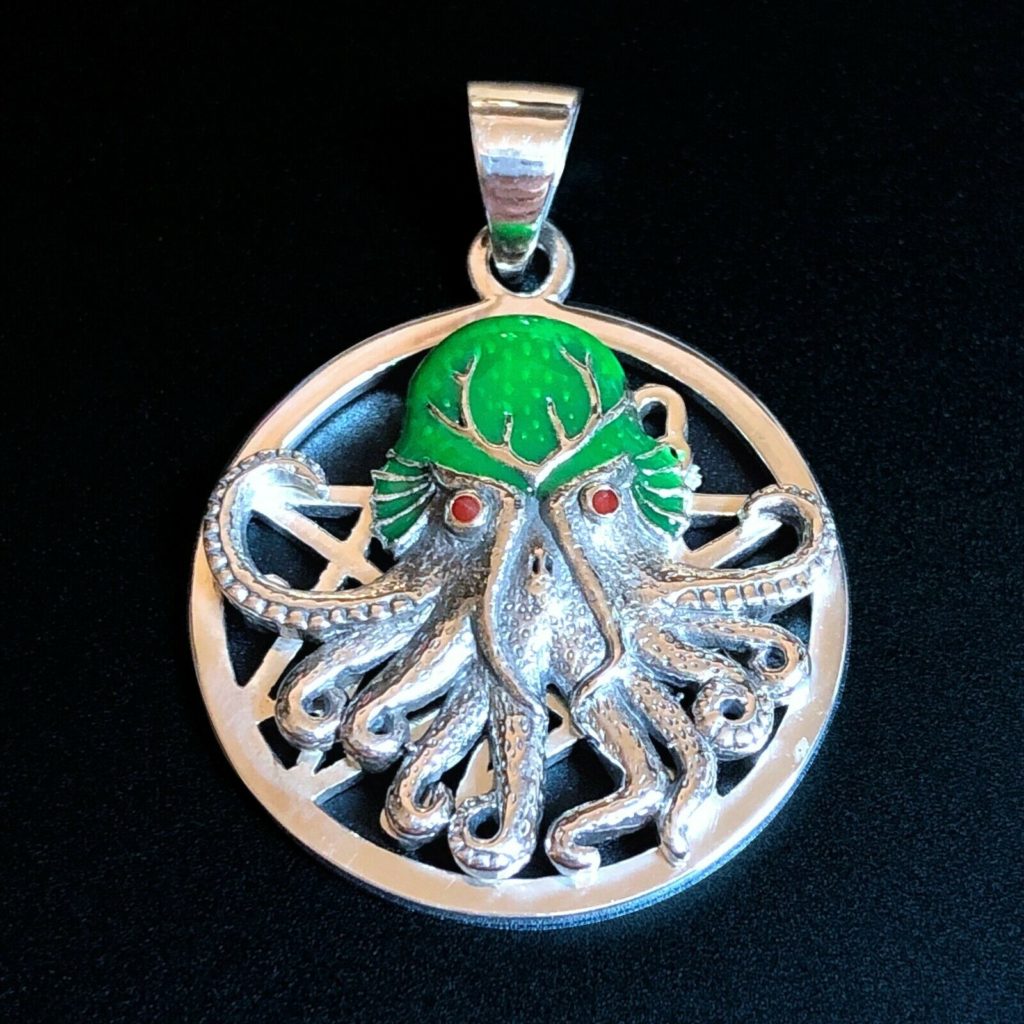 CTHULHU OBERON ZELL PENDANT Sterling Silver HP Lovecraft Peter Stone + FREE BOX