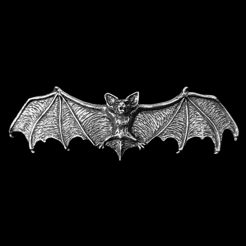 Alchemy Darkling Bat Gothic Hair Slide Pewter with Steel Clip