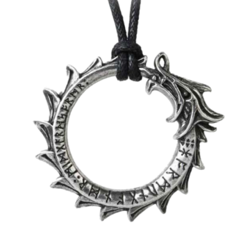 Jormungand World Serpent Viking Ouroboros Pendant by Alchemy