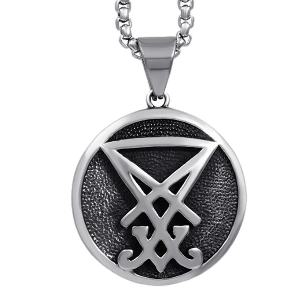 Sigil of Lucifer Seal of Satan Surgical Steel Pendant and Chain