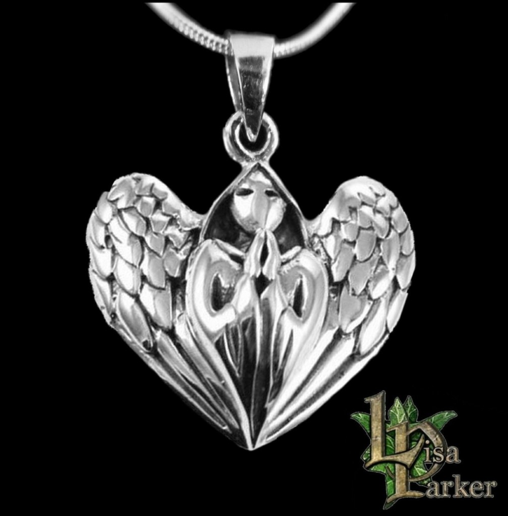 Praying Hands Guardian Angel Sterling Silver Pendant