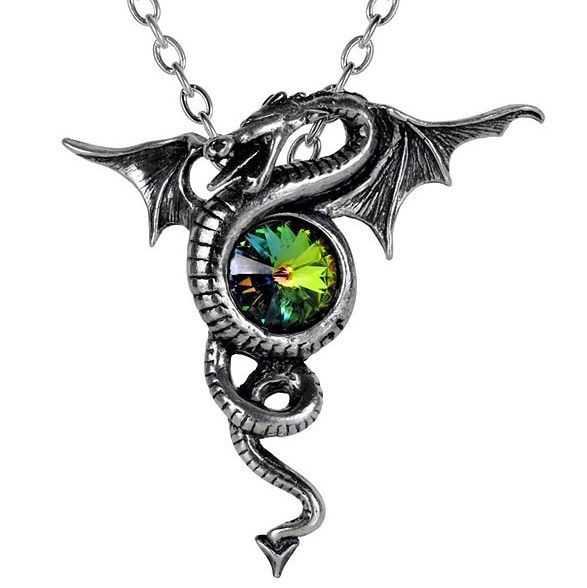 Anguis Aeternus Dragon Pendant with Swarovski Crystal by Alchemy 