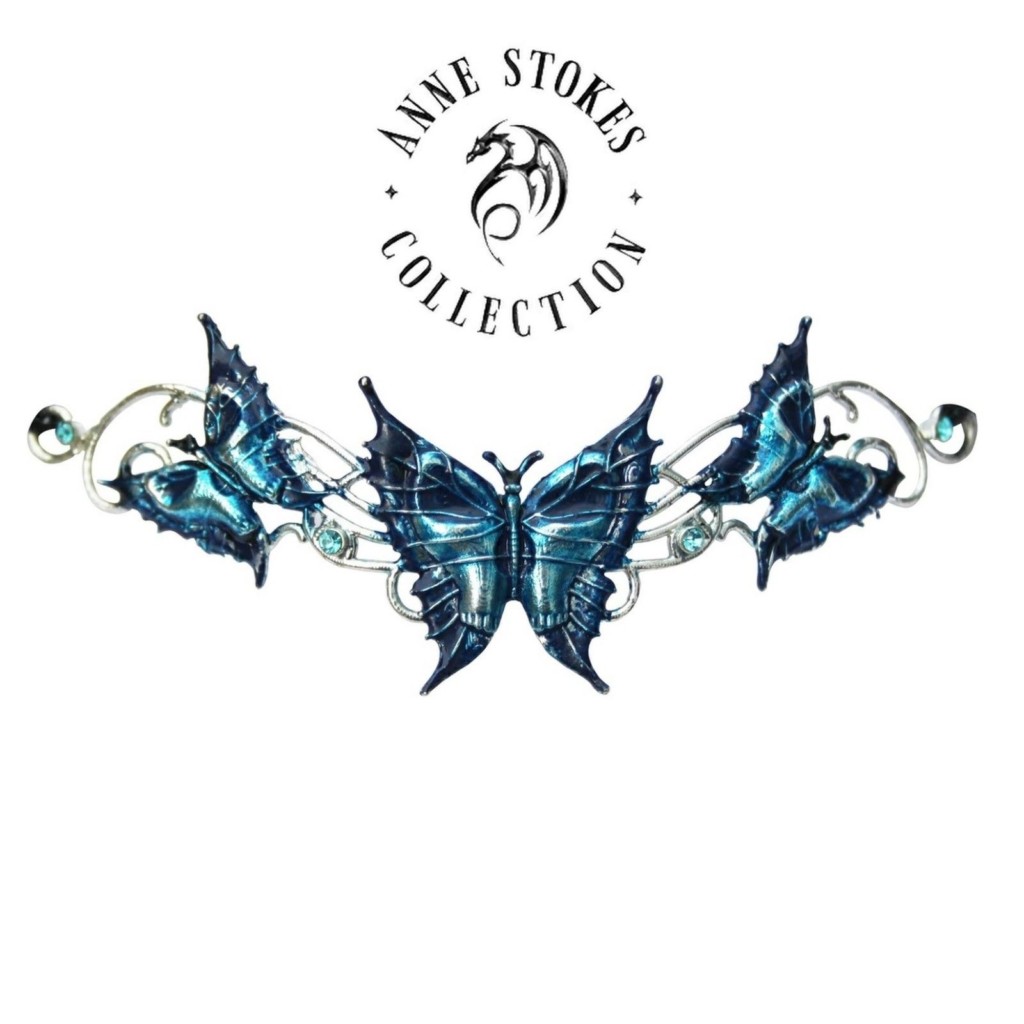 Anne Stokes Hengeband Needfire Butterfly Blue Tiara Head Band or Choker