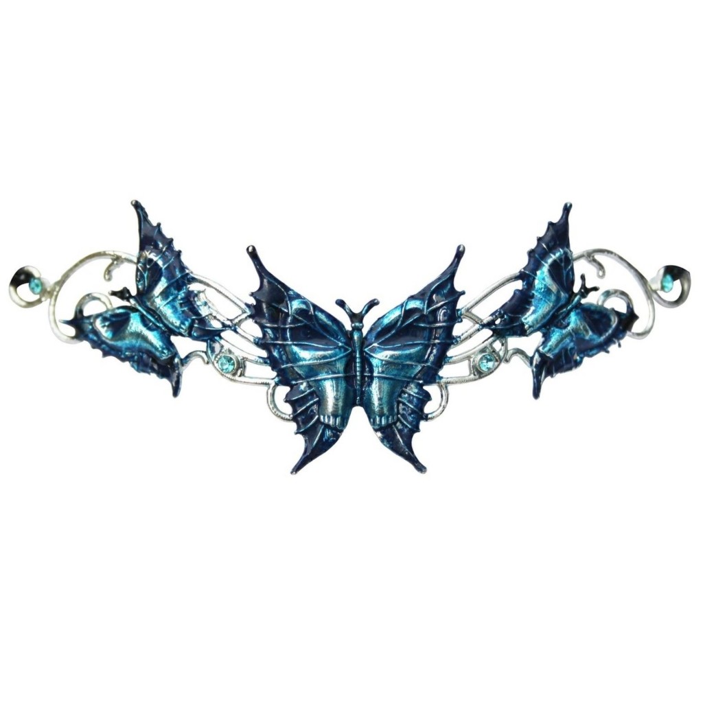 Anne Stokes Hengeband Needfire Butterfly Blue Tiara Head Band or Choker - Image 2
