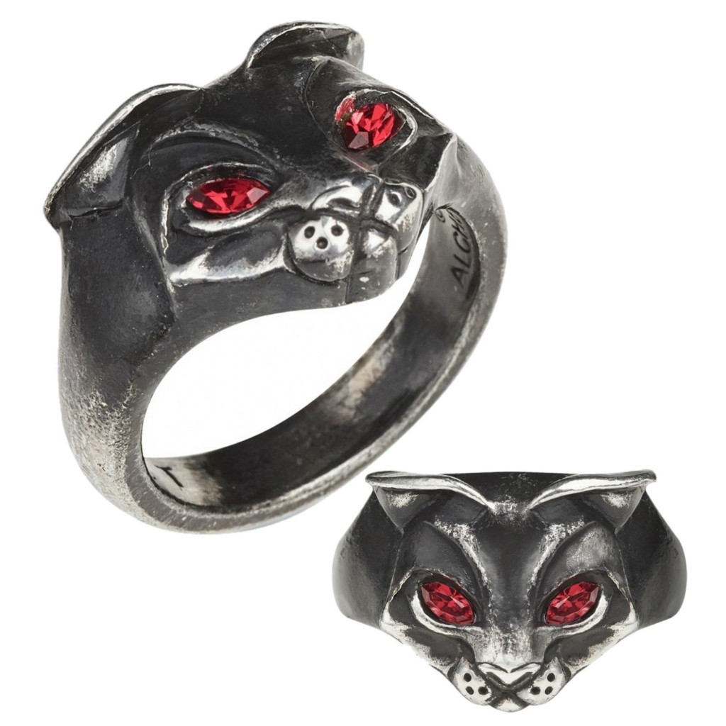 Bastet Black Cat Egyptian Warrior Goddess Ring by Alchemy